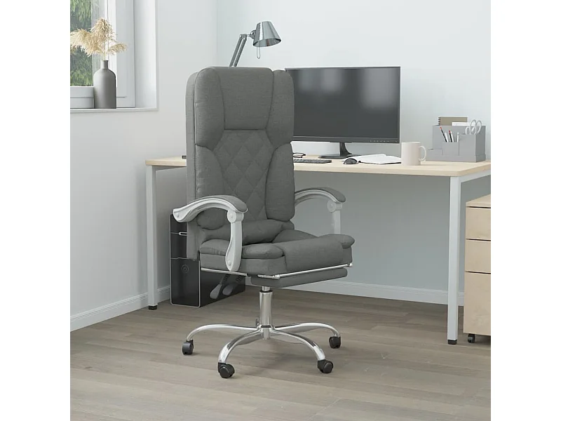 Fauteuil de massage inclinable de bureau Gris foncé Tissu