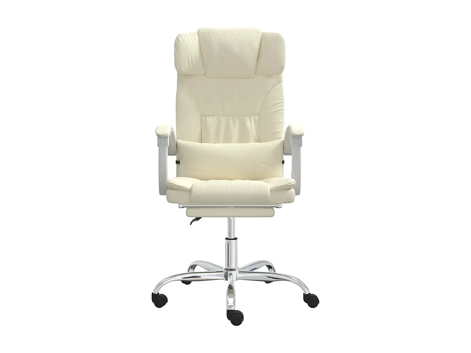 Kantoorstoel massage verstelbaar kunstleer crèmekleurig