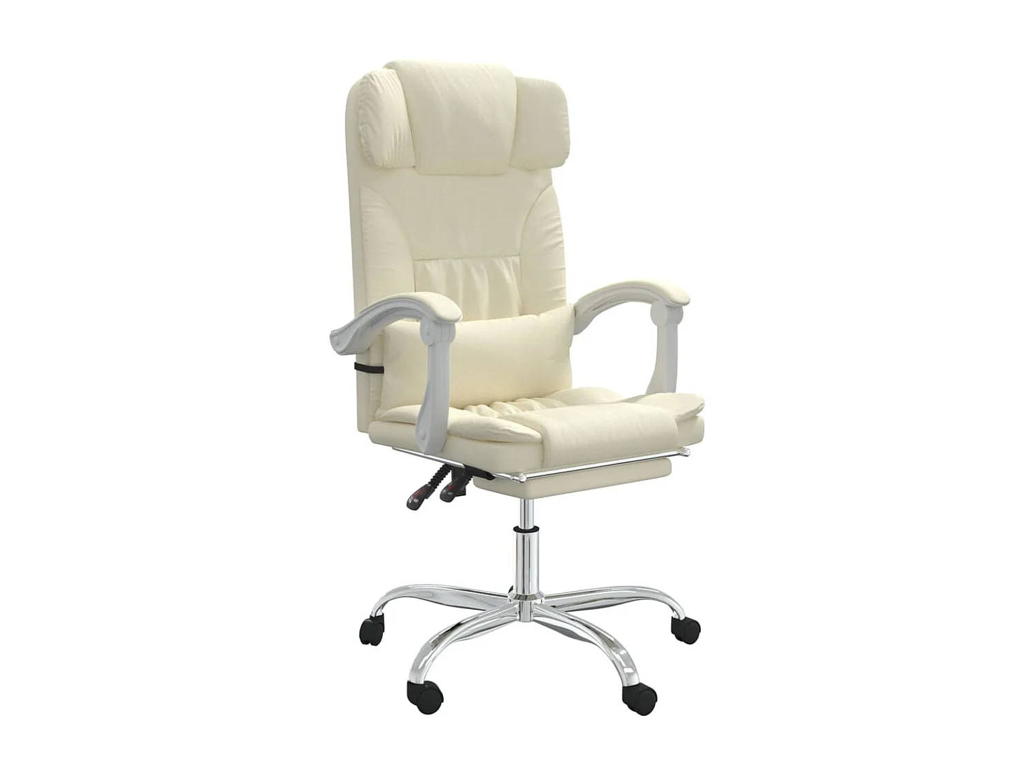 Fauteuil de massage inclinable de bureau Crème Similicuir