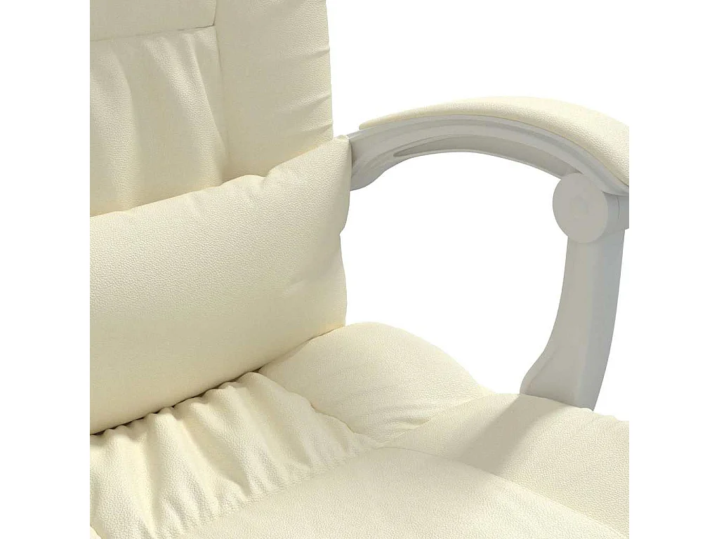 Fauteuil de massage inclinable de bureau Crème Similicuir