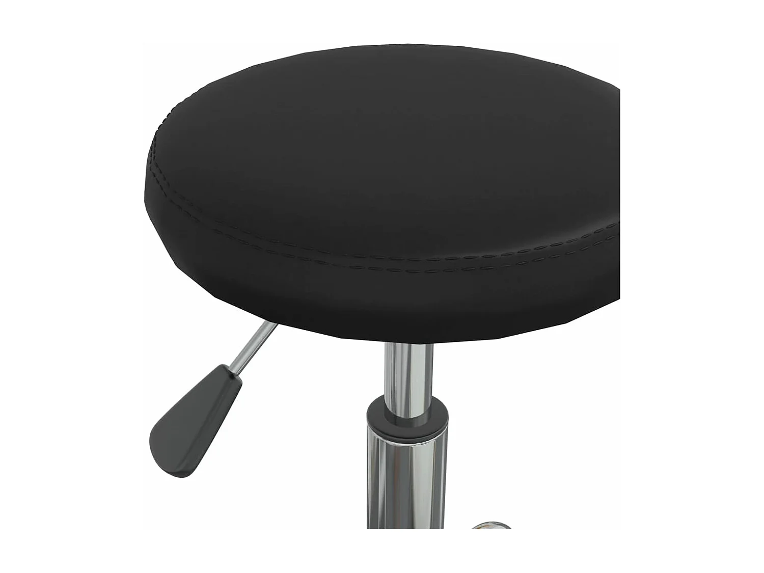 Silla de oficina giratoria de cuero sintético negro