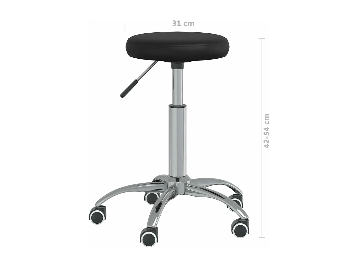 Silla de oficina giratoria de cuero sintético negro