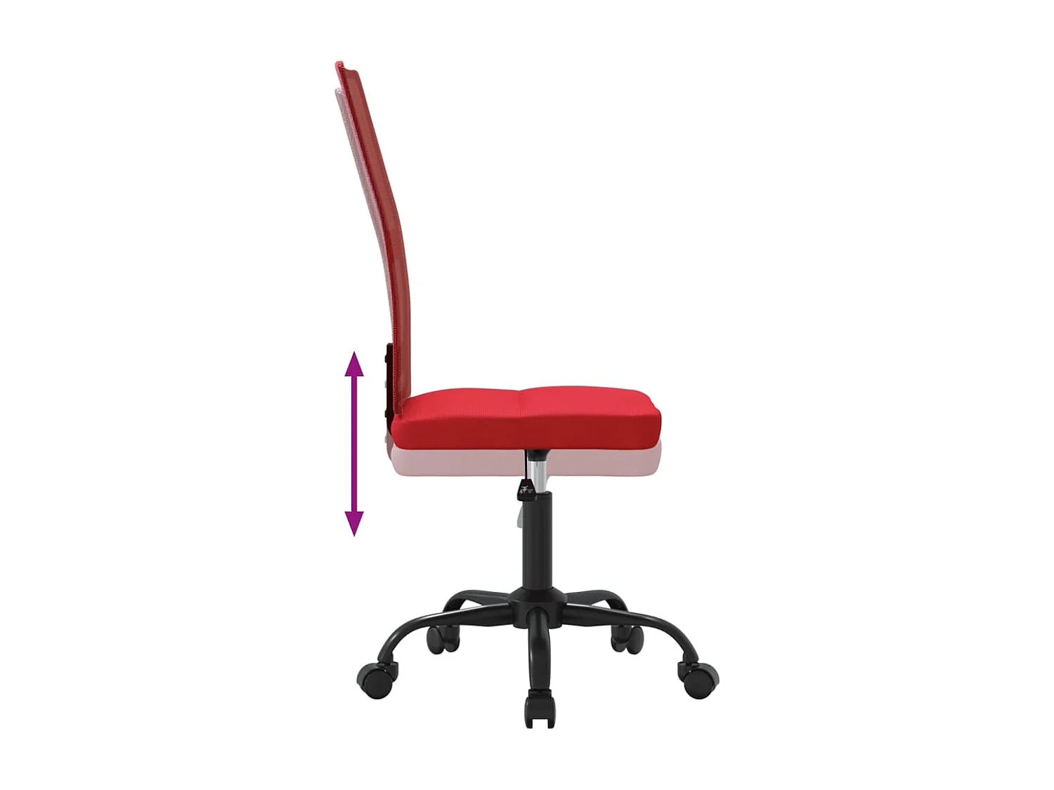 Chaise de bureau réglable en hauteur bordeaux tissu en maille