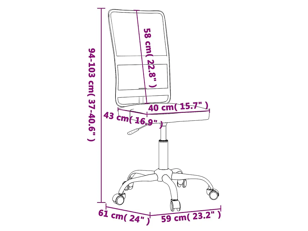 Sedia da Ufficio Altezza Regolabile Rosso Vino Tessuto a Rete