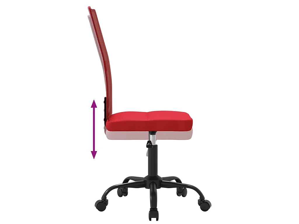 Sedia da Ufficio Altezza Regolabile Rosso Vino Tessuto a Rete