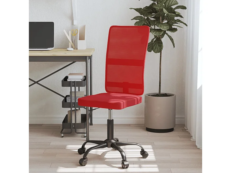 Chaise de bureau réglable en hauteur bordeaux tissu en maille