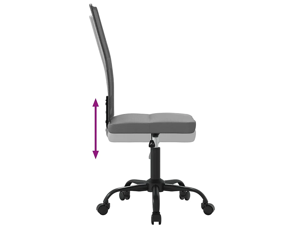 Chaise de bureau réglable en hauteur gris tissu en maille