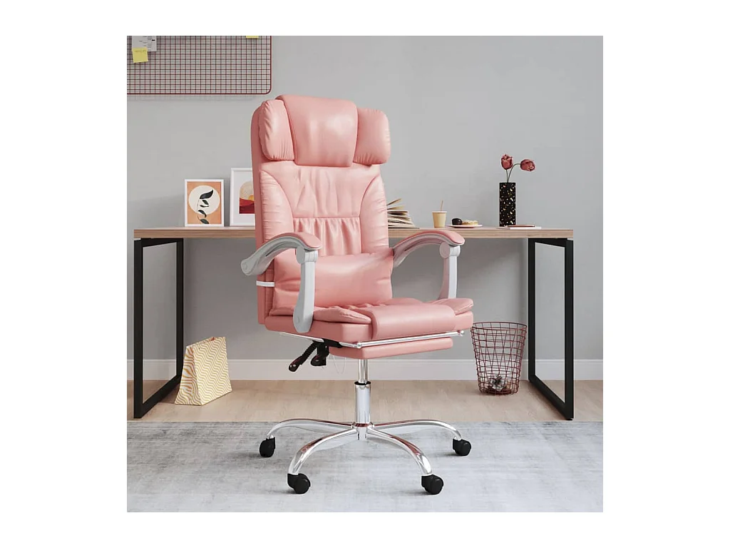 Fauteuil inclinable de bureau Rose Similicuir