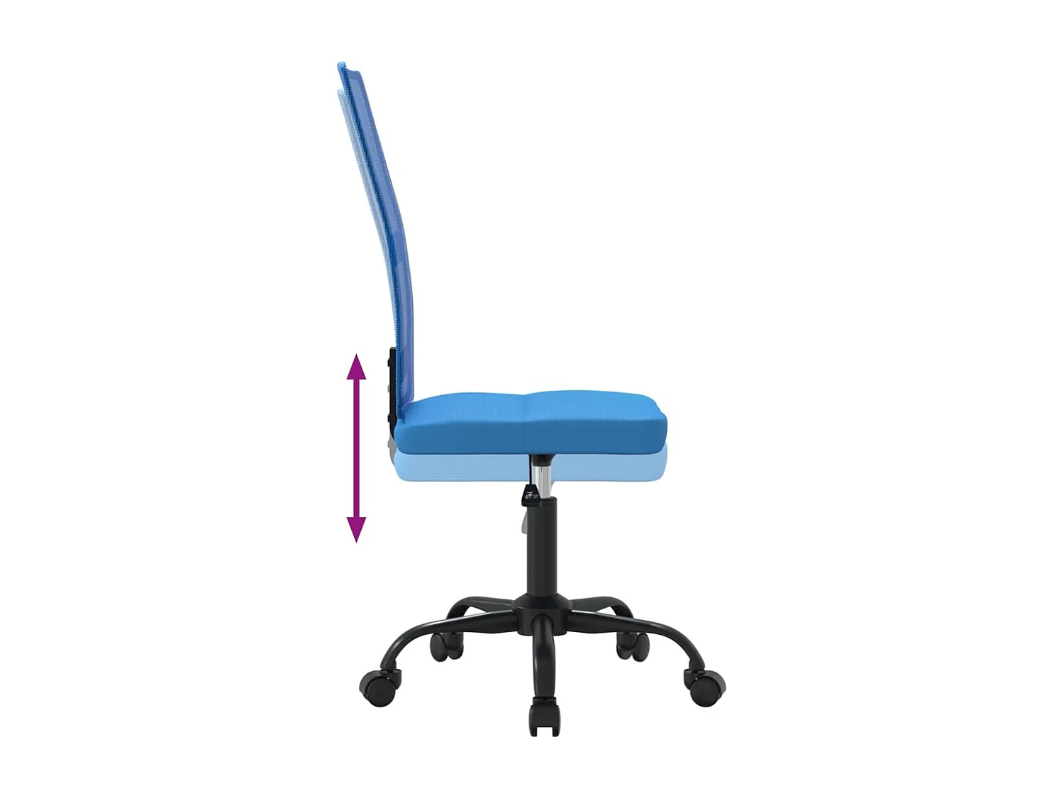 Chaise de bureau réglable en hauteur bleu tissu en maille