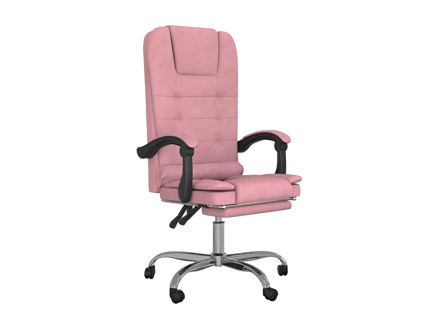 Cadeira de massagens reclinável p/ escritório veludo rosa