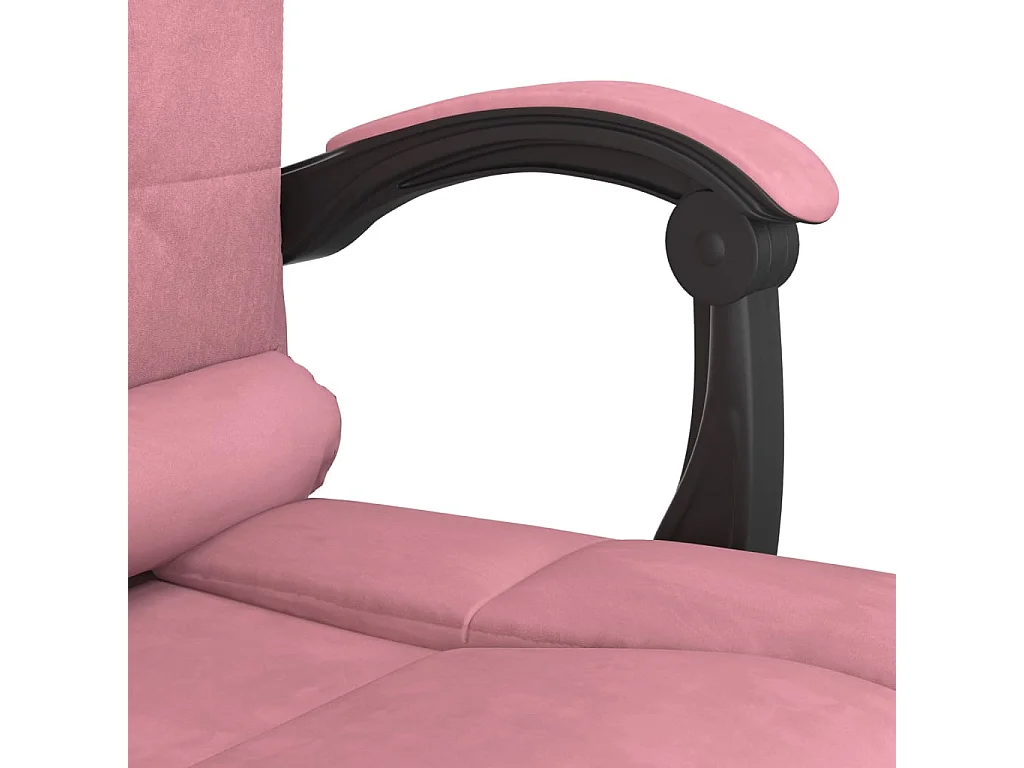 Cadeira de massagens reclinável p/ escritório veludo rosa