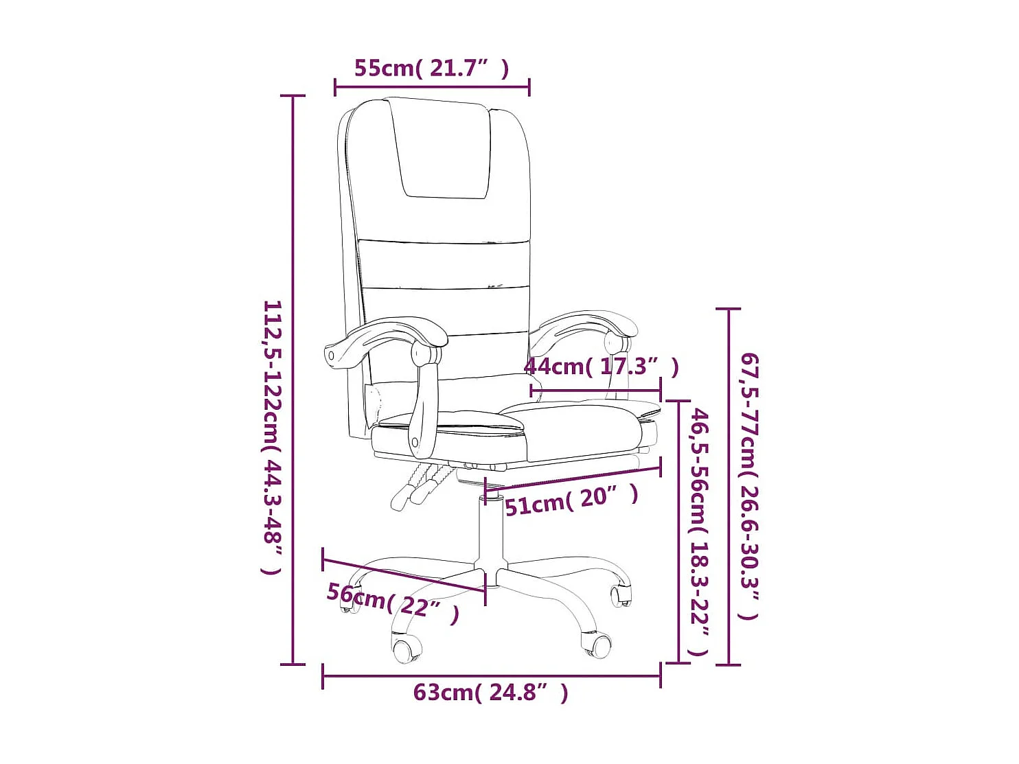 Fauteuil de massage inclinable de bureau Rose Velours