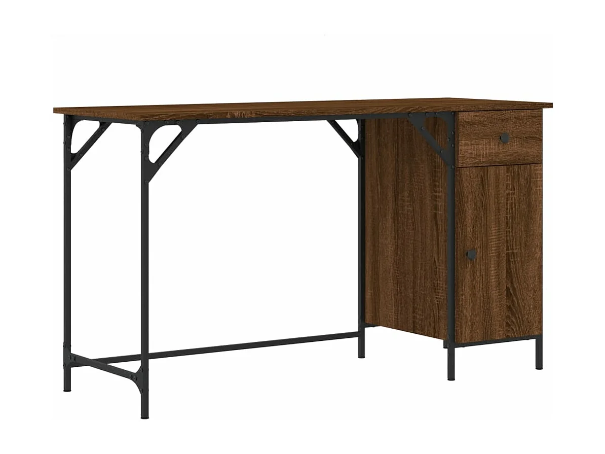 Computertisch Braun Eiche-Optik 131x48x75 cm Holzwerkstoff