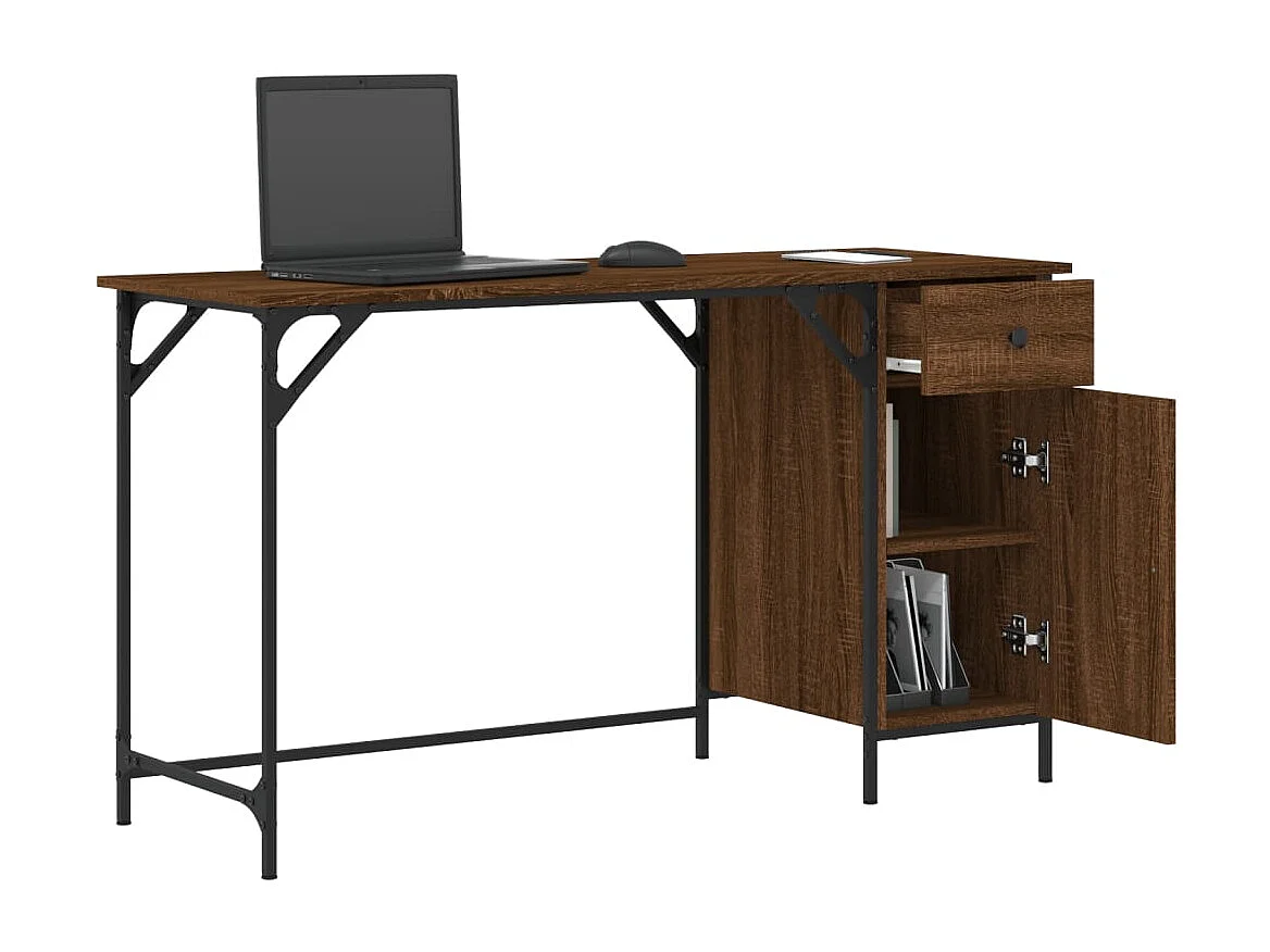 Computertisch Braun Eiche-Optik 131x48x75 cm Holzwerkstoff