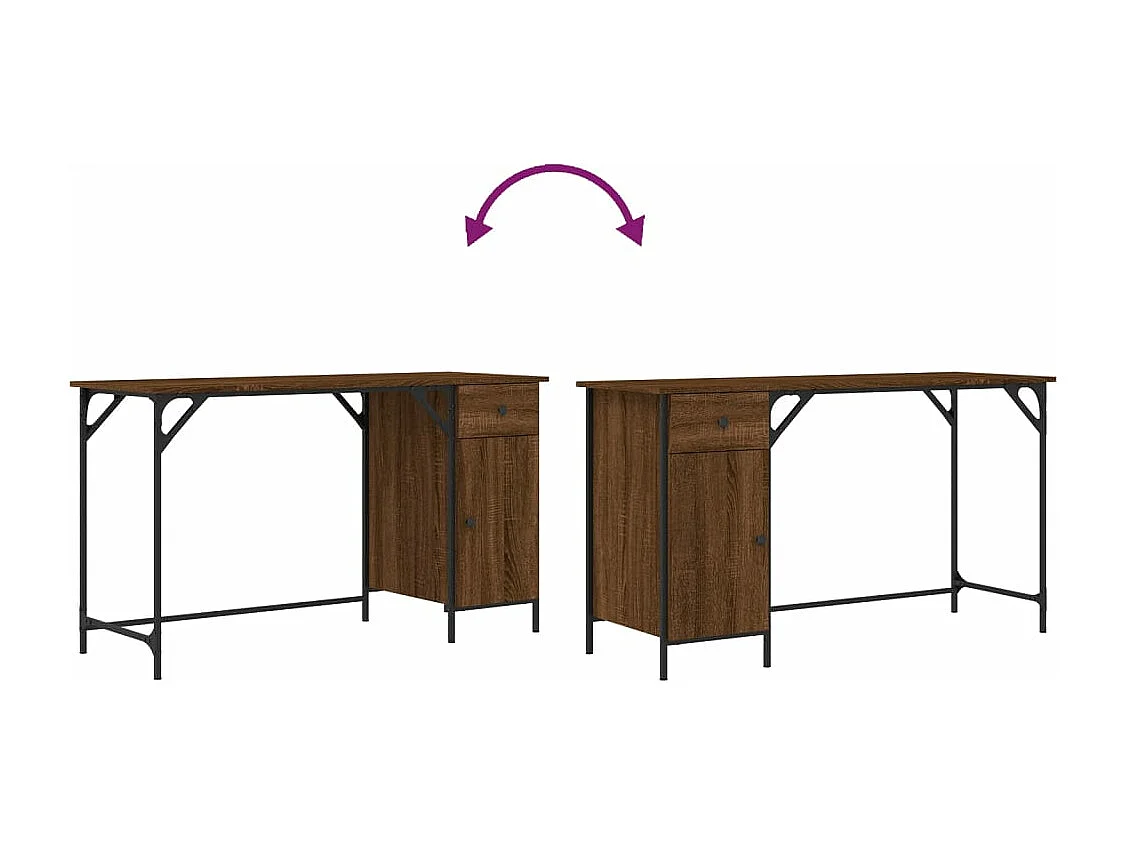 Computertisch Braun Eiche-Optik 131x48x75 cm Holzwerkstoff