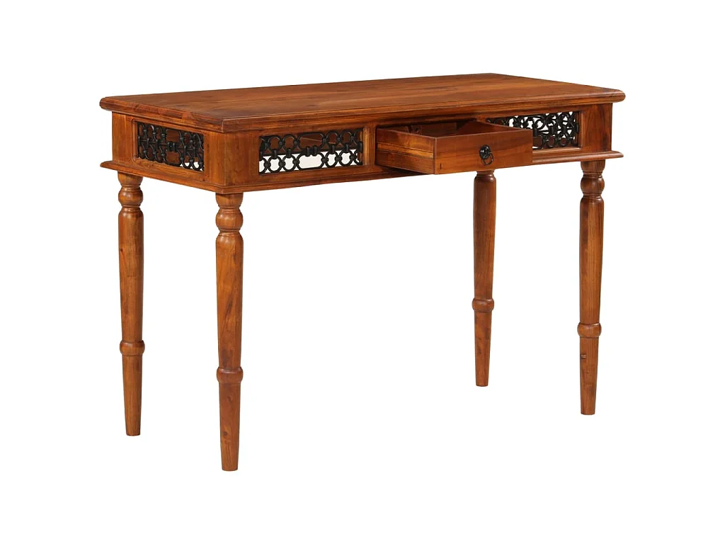 Scrivania con Cassetto 110x50x76 cm in Legno Massello di Acacia
