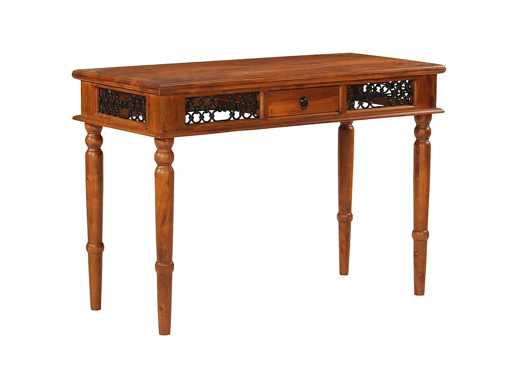 Scrivania con Cassetto 110x50x76 cm in Legno Massello di Acacia