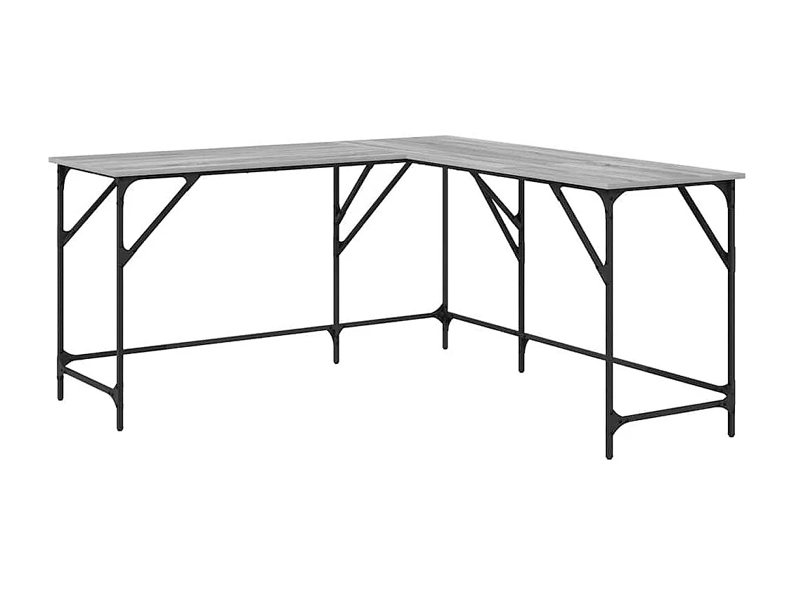 Bureau sonoma gris 149x149x75 cm bois d'ingénierie