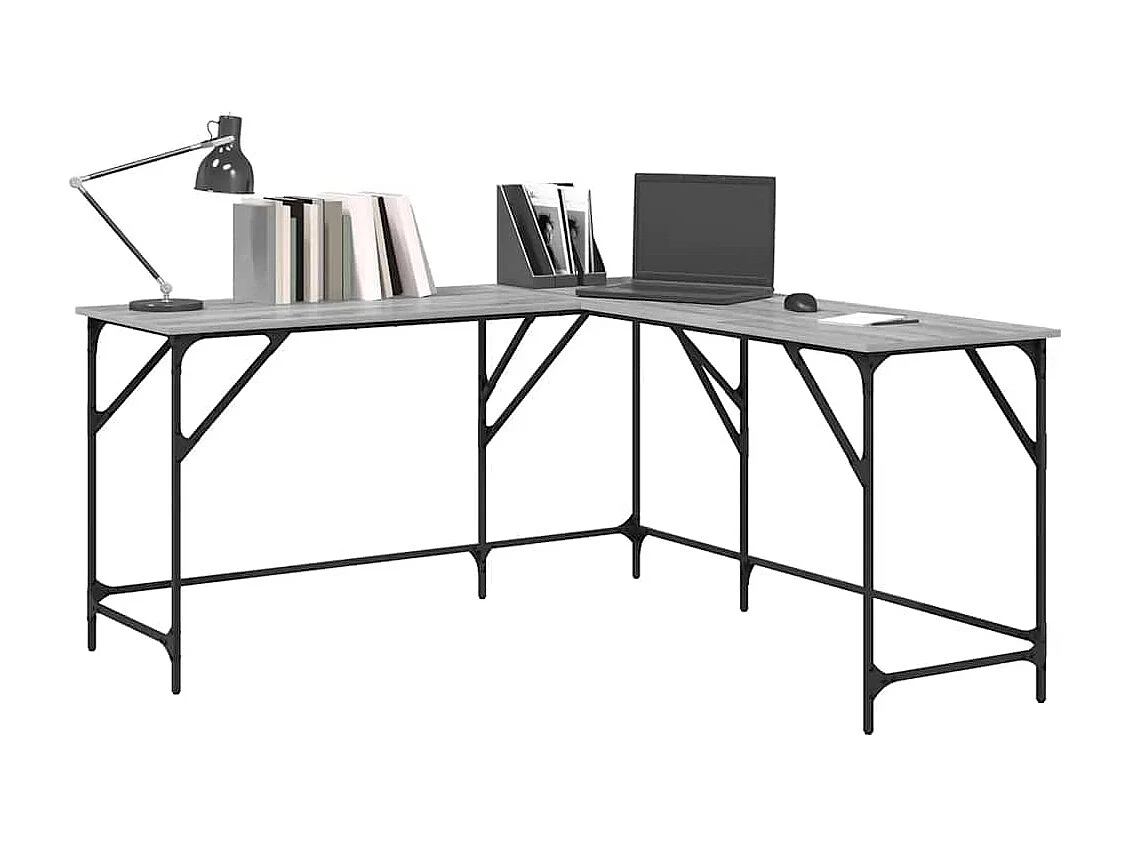 Bureau sonoma gris 149x149x75 cm bois d'ingénierie