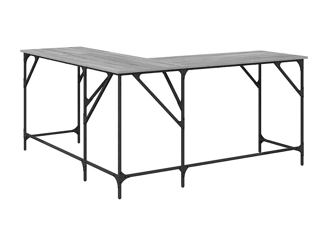 Bureau sonoma gris 149x149x75 cm bois d'ingénierie
