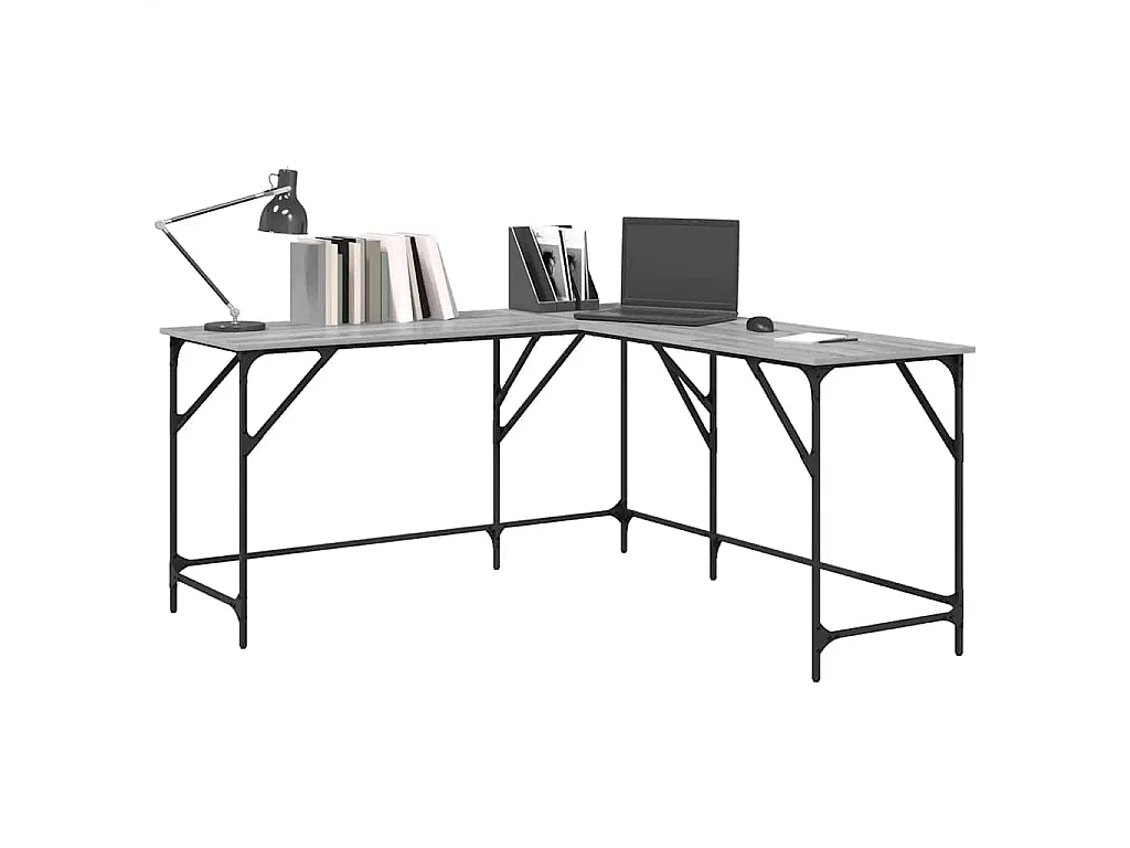 Bureau sonoma gris 149x149x75 cm bois d'ingénierie