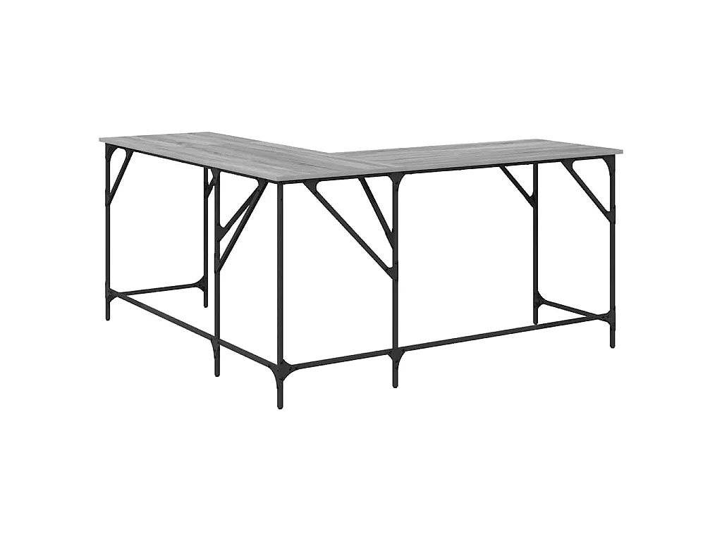 Bureau sonoma gris 149x149x75 cm bois d'ingénierie