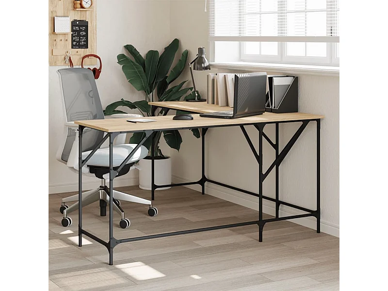 Bureau chêne sonoma 149x149x75 cm bois d'ingénierie