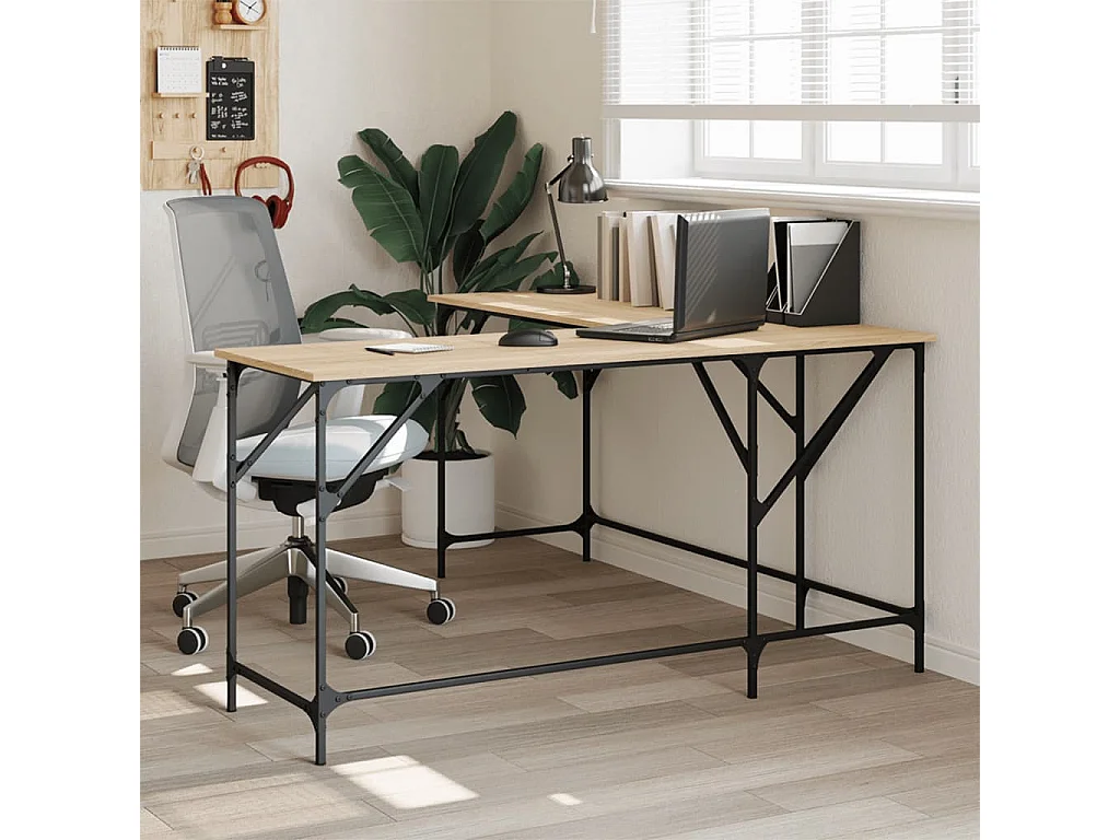 Bureau chêne sonoma 149x149x75 cm bois d'ingénierie