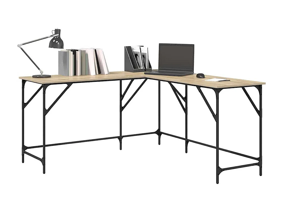 Bureau chêne sonoma 149x149x75 cm bois d'ingénierie