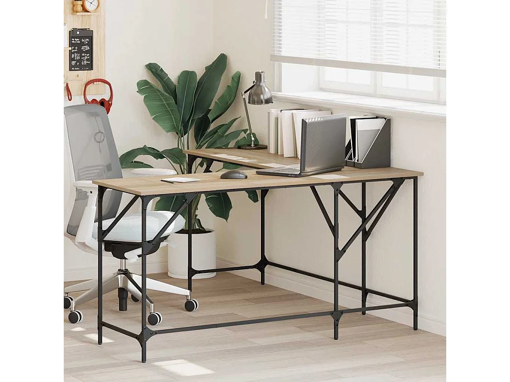 Bureau chêne sonoma 149x149x75 cm bois d'ingénierie