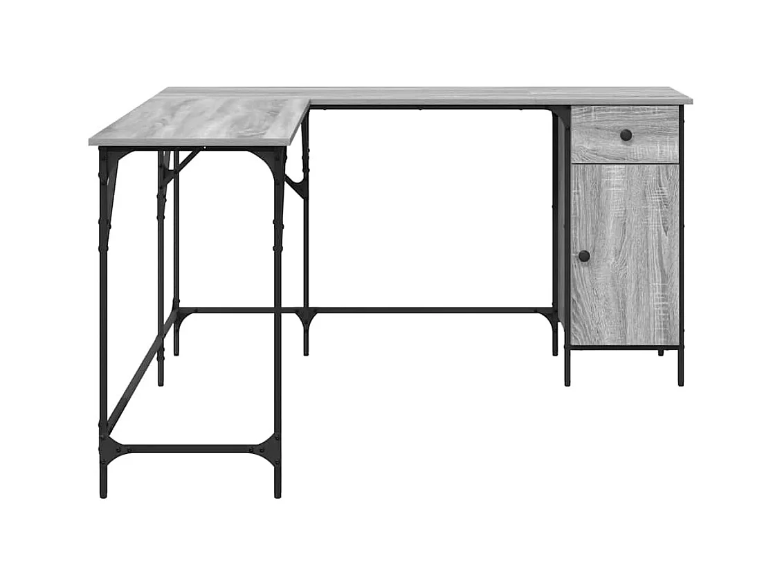 Bureau sonoma gris 141x141x75 cm bois d'ingénierie