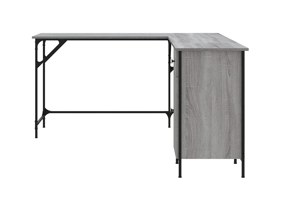 Bureau sonoma gris 141x141x75 cm bois d'ingénierie