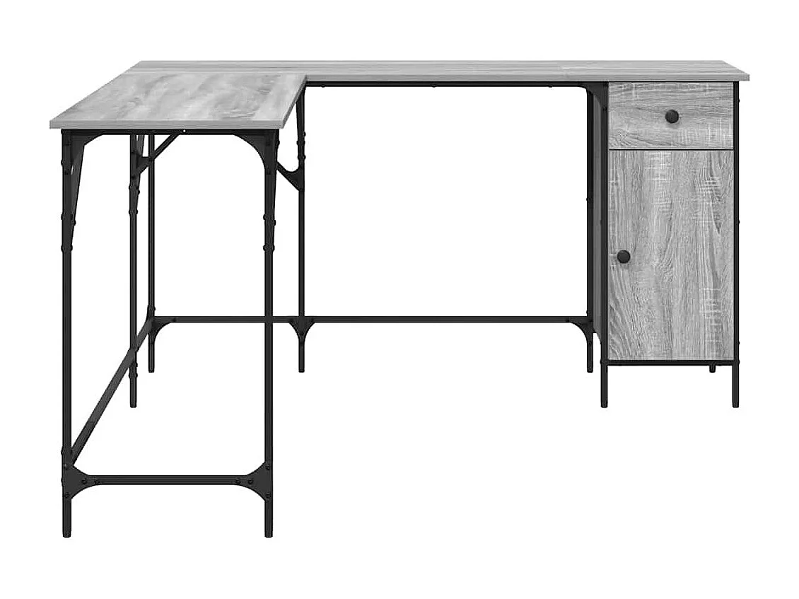 Bureau sonoma gris 141x141x75 cm bois d'ingénierie