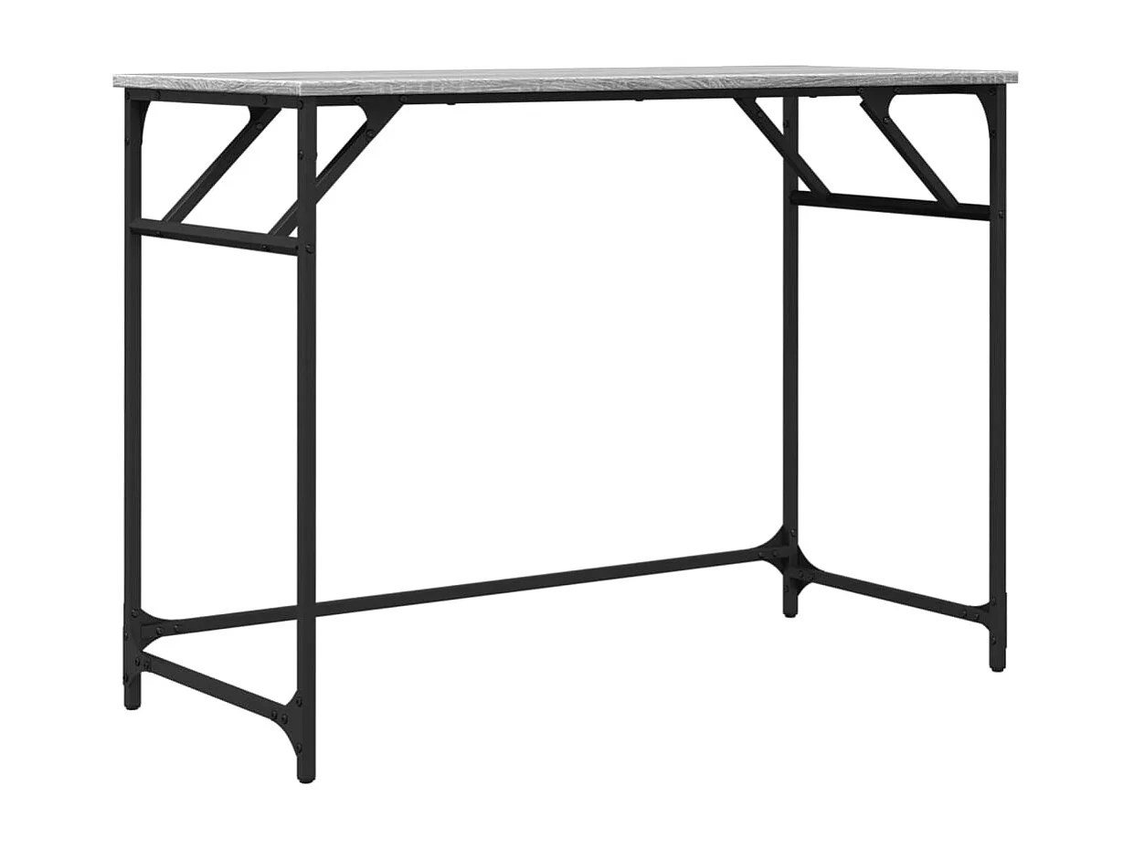Scrivania Grigio Sonoma 100x45x76cm Legno e Acciaio a Polvere