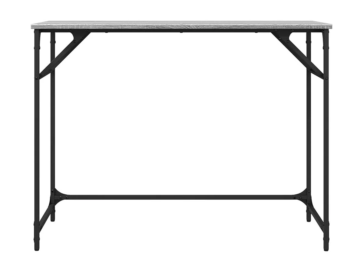 Scrivania Grigio Sonoma 100x45x76cm Legno e Acciaio a Polvere