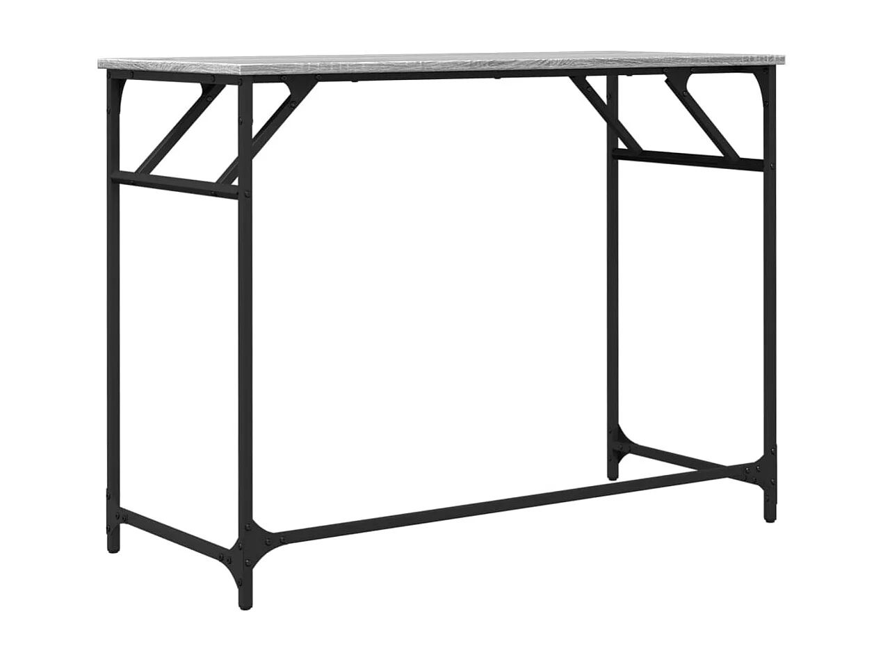 Scrivania Grigio Sonoma 100x45x76cm Legno e Acciaio a Polvere