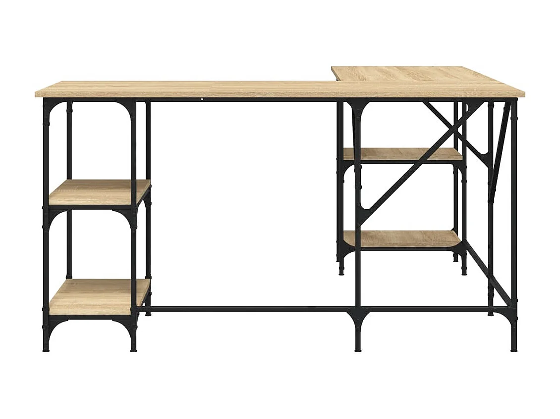Bureau chêne sonoma 139x139x75 cm bois d'ingénierie