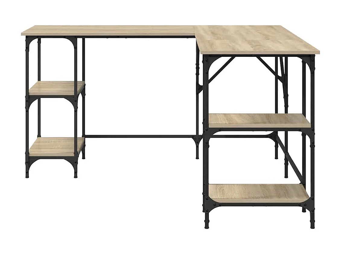 Bureau chêne sonoma 139x139x75 cm bois d'ingénierie