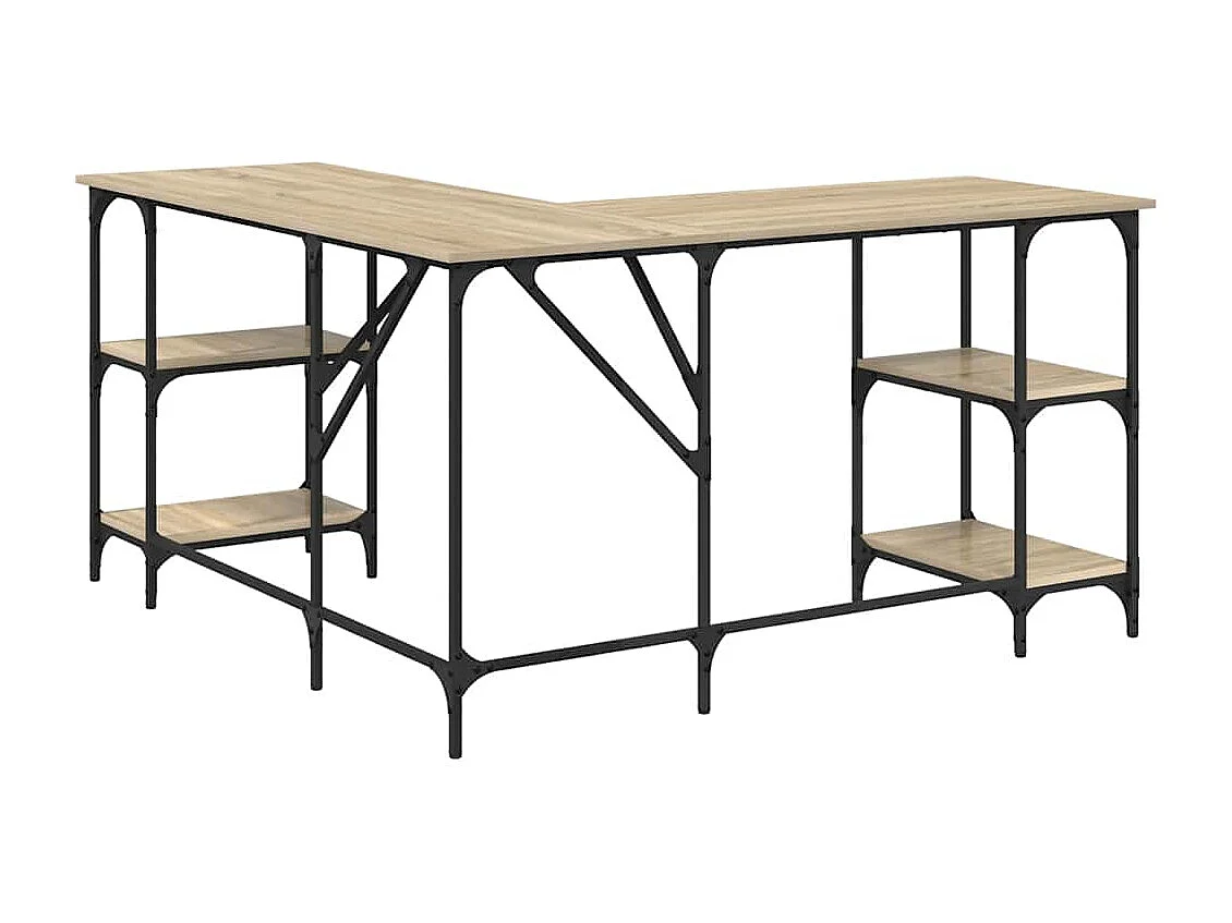 Bureau chêne sonoma 139x139x75 cm bois d'ingénierie