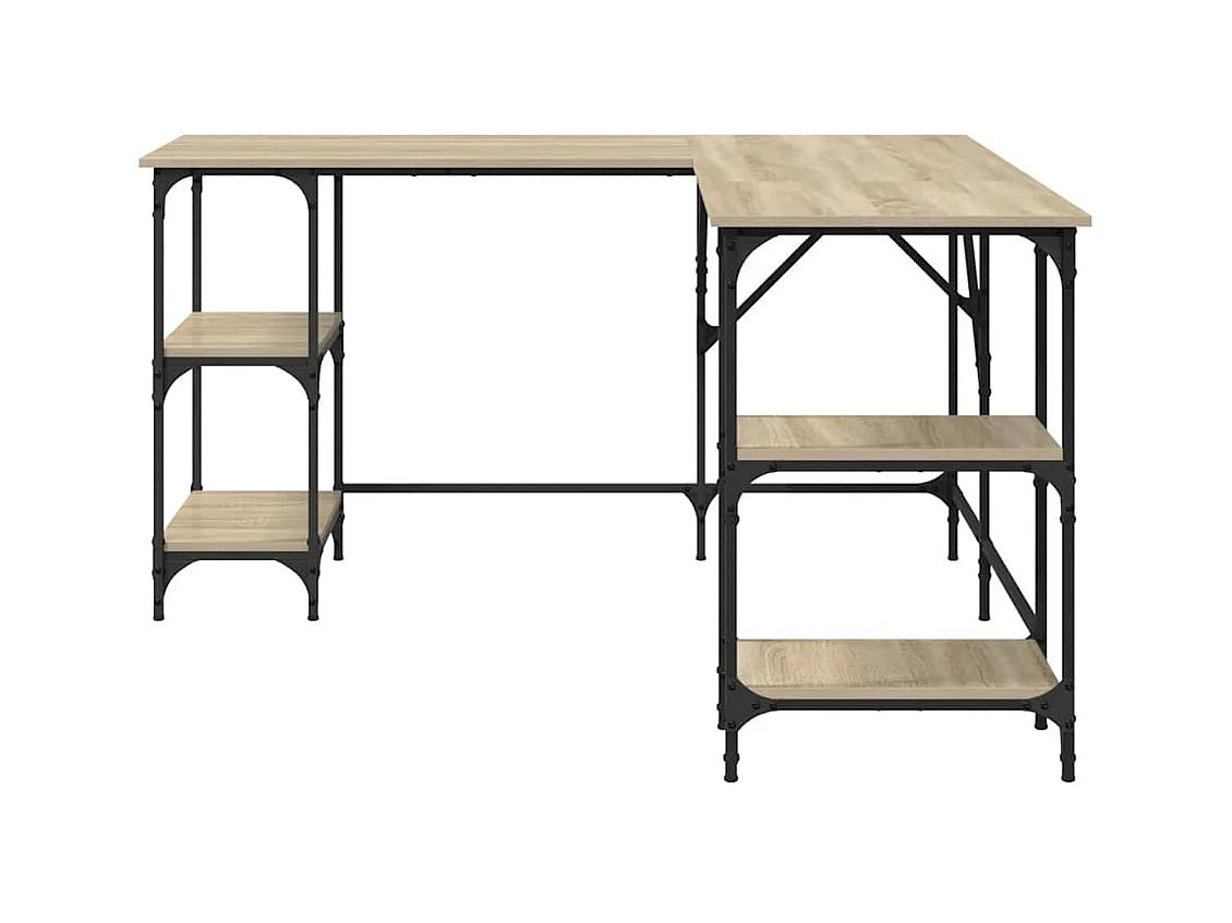 Bureau chêne sonoma 139x139x75 cm bois d'ingénierie