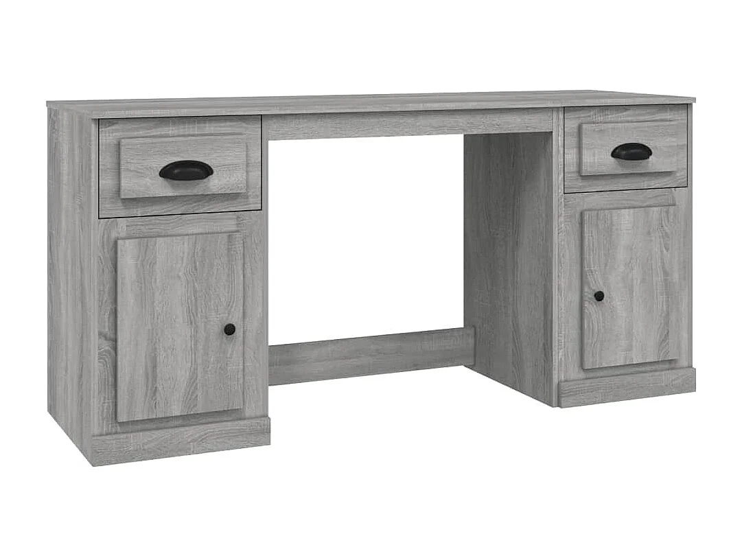 Scrivania con Armadietto Grigio Sonoma in Legno Multistrato