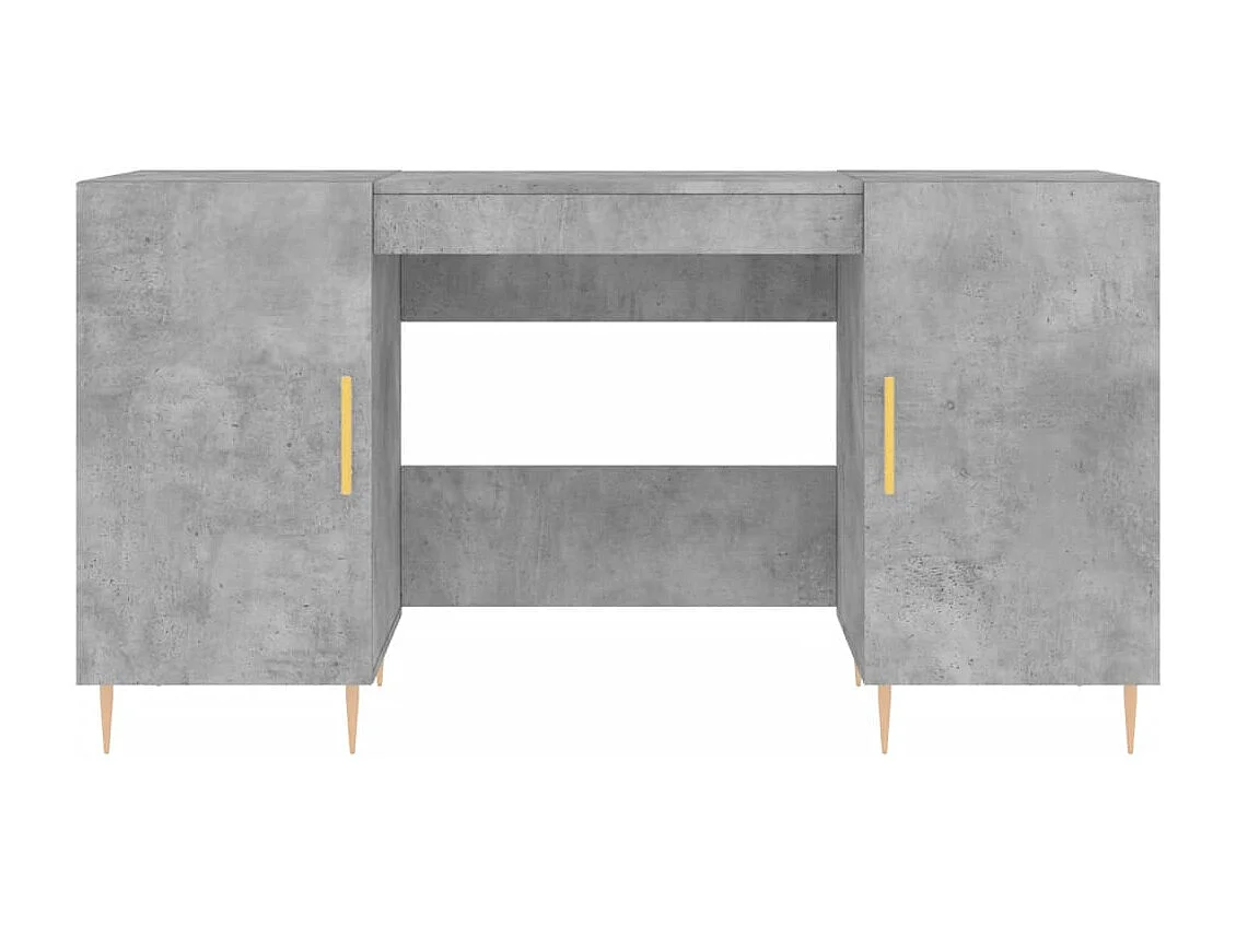 Bureau gris béton 140x50x75 cm bois d'ingénierie
