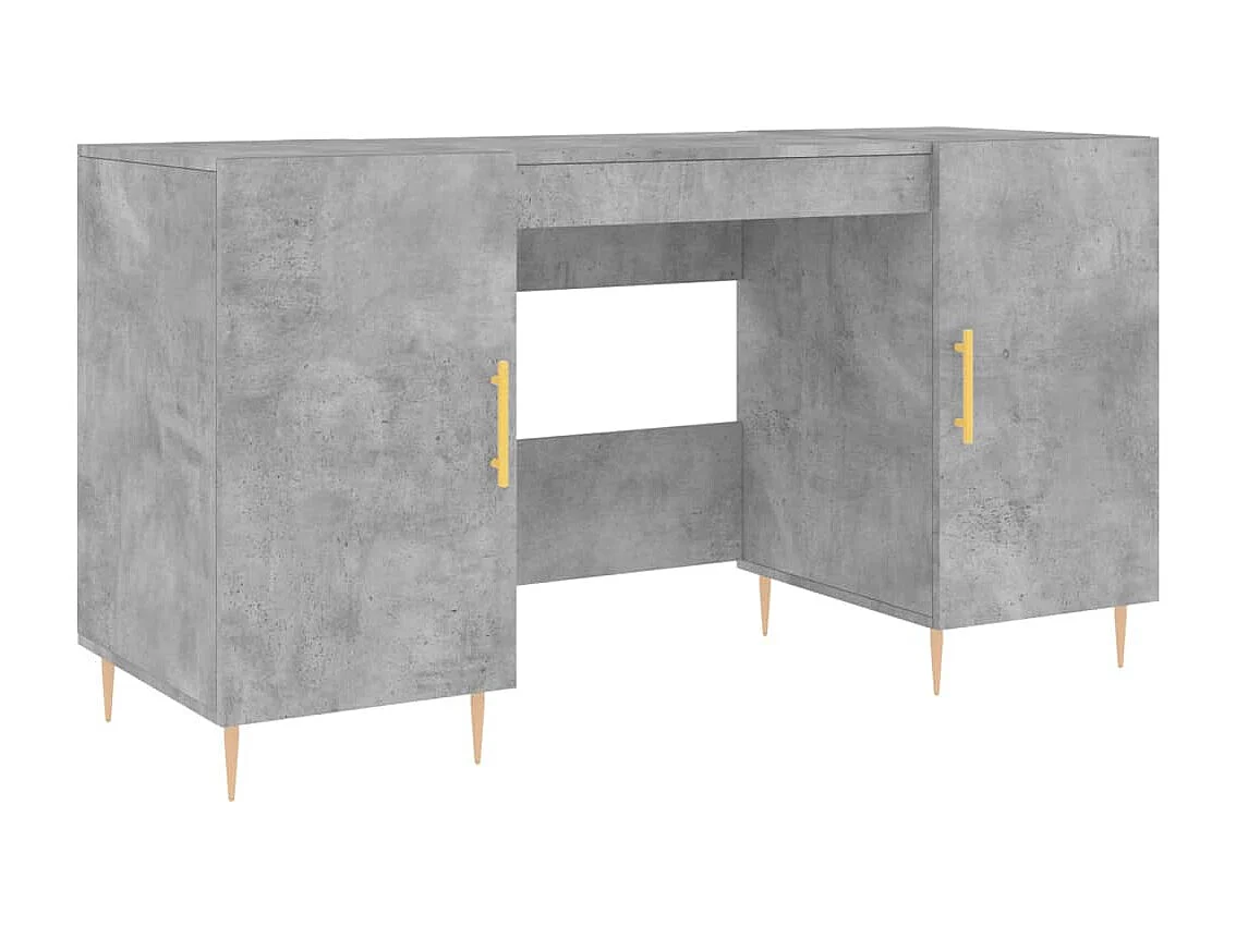Bureau gris béton 140x50x75 cm bois d'ingénierie