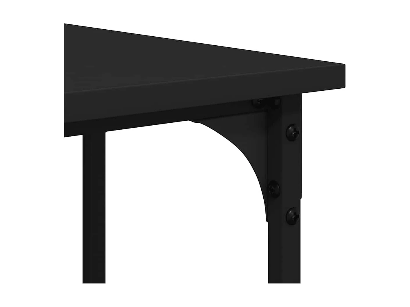 Bureau 139x139x75 cm bewerkt hout zwart