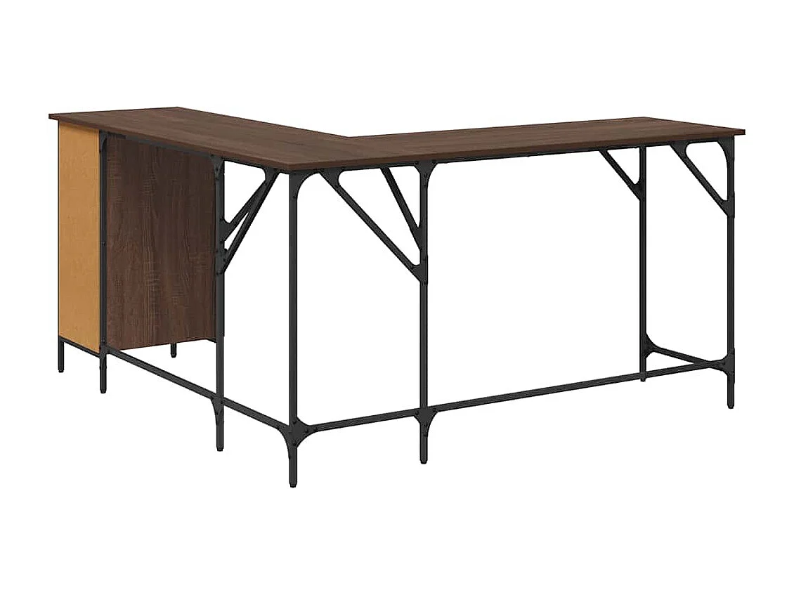 Escritorio madera de ingeniería roble marrón 141x141x75 cm