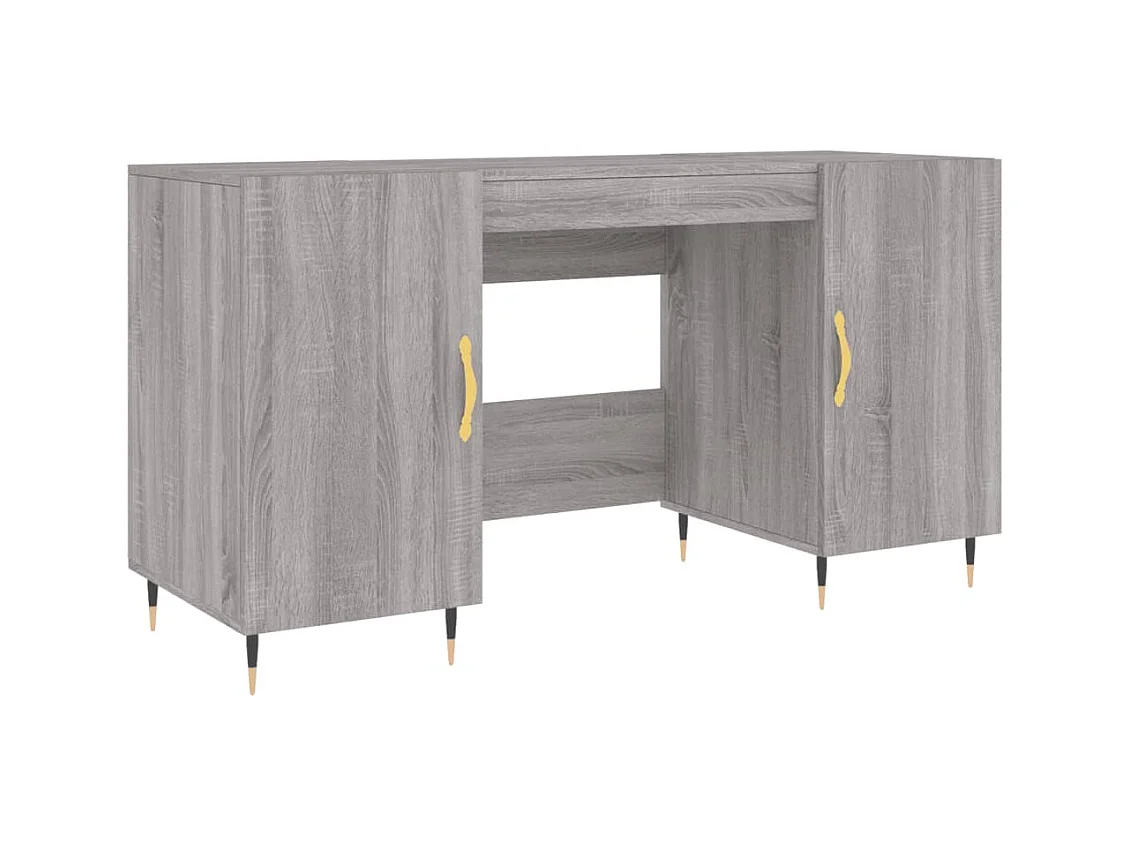 Bureau sonoma gris 140x50x75 cm bois d'ingénierie