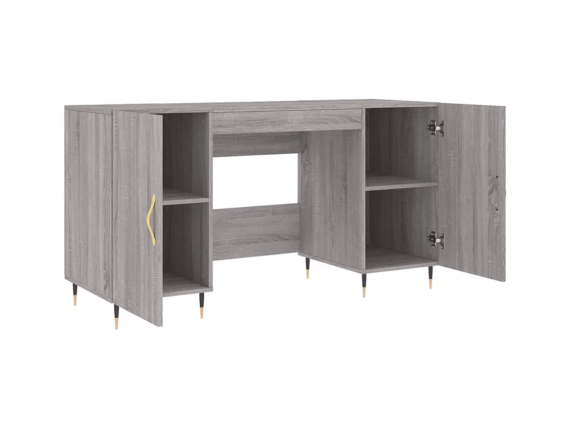 Bureau sonoma gris 140x50x75 cm bois d'ingénierie