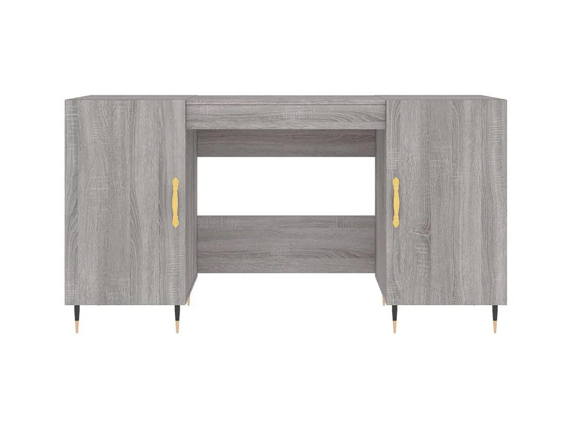 Bureau sonoma gris 140x50x75 cm bois d'ingénierie