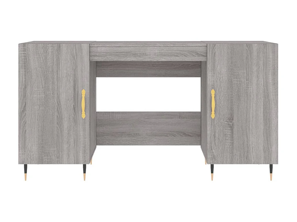 Bureau sonoma gris 140x50x75 cm bois d'ingénierie