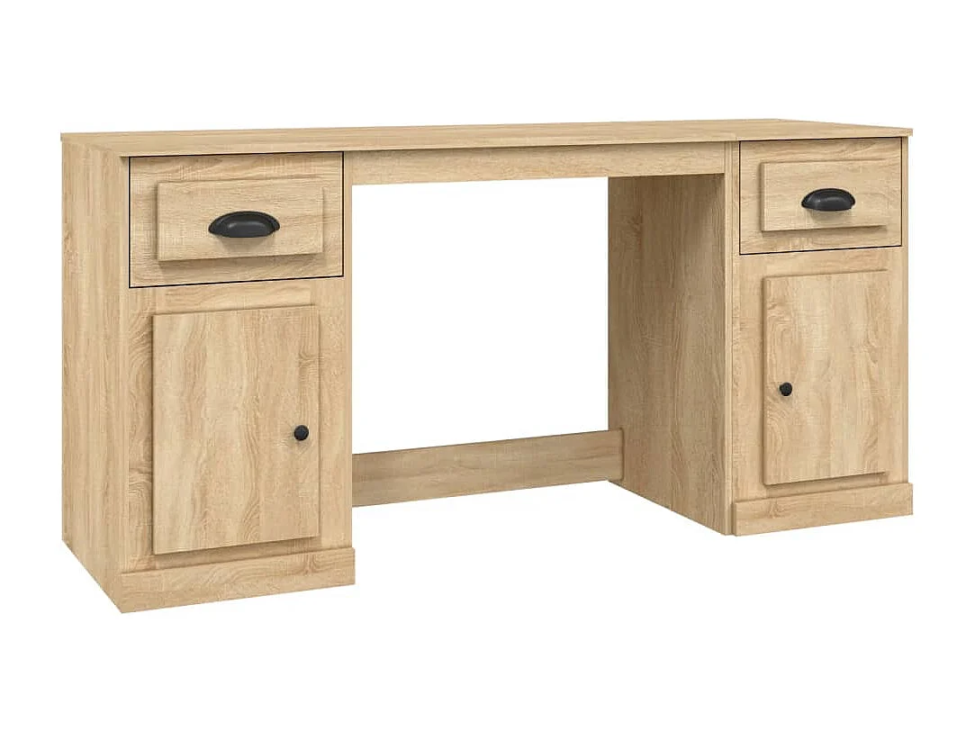 Bureau avec armoire chêne sonoma bois d'ingénierie